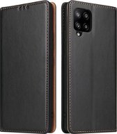 Voor Samsung Galaxy A42 5G Fierre Shann PU lederen textuur horizontale flip case met houder & kaartsleuven & portemonnee (zwart)