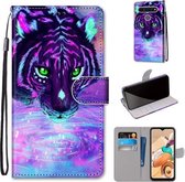 Voor LG K41S / K51S Gekleurde Tekening Cross Textuur Horizontale Flip PU Lederen Case met Houder & Kaartsleuven & Portemonnee & Lanyard (Tijger Drinkwater)