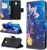 Voor Xiaomi Redmi 8A Gekleurde Tekening Patroon Horizontale Flip Leren Case met Houder & Kaartsleuven & Portemonnee (Gele Bloem Vlinder)