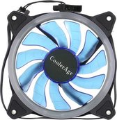 Kleur LED 12cm 3-pins Computercomponenten Chassisventilator Computerhost Koelventilator Stille ventilatorkoeling, met voedingskabel en blauw licht (blauw)