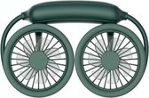 WS36S 4.5W 1200mAh Hoek verstelbaar Drie-snelheden Stille hangende nekventilator Multifunctionele handheld en desktop Kleine ventilator (groen)