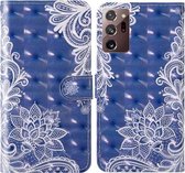 Voor Samsung Galaxy Note 20 Ultra 3D-schilderij Gekleurd tekeningpatroon Horizontaal Flip TPU + PU-lederen hoes met houder & kaartsleuven & portemonnee & lanyard (wit kant)