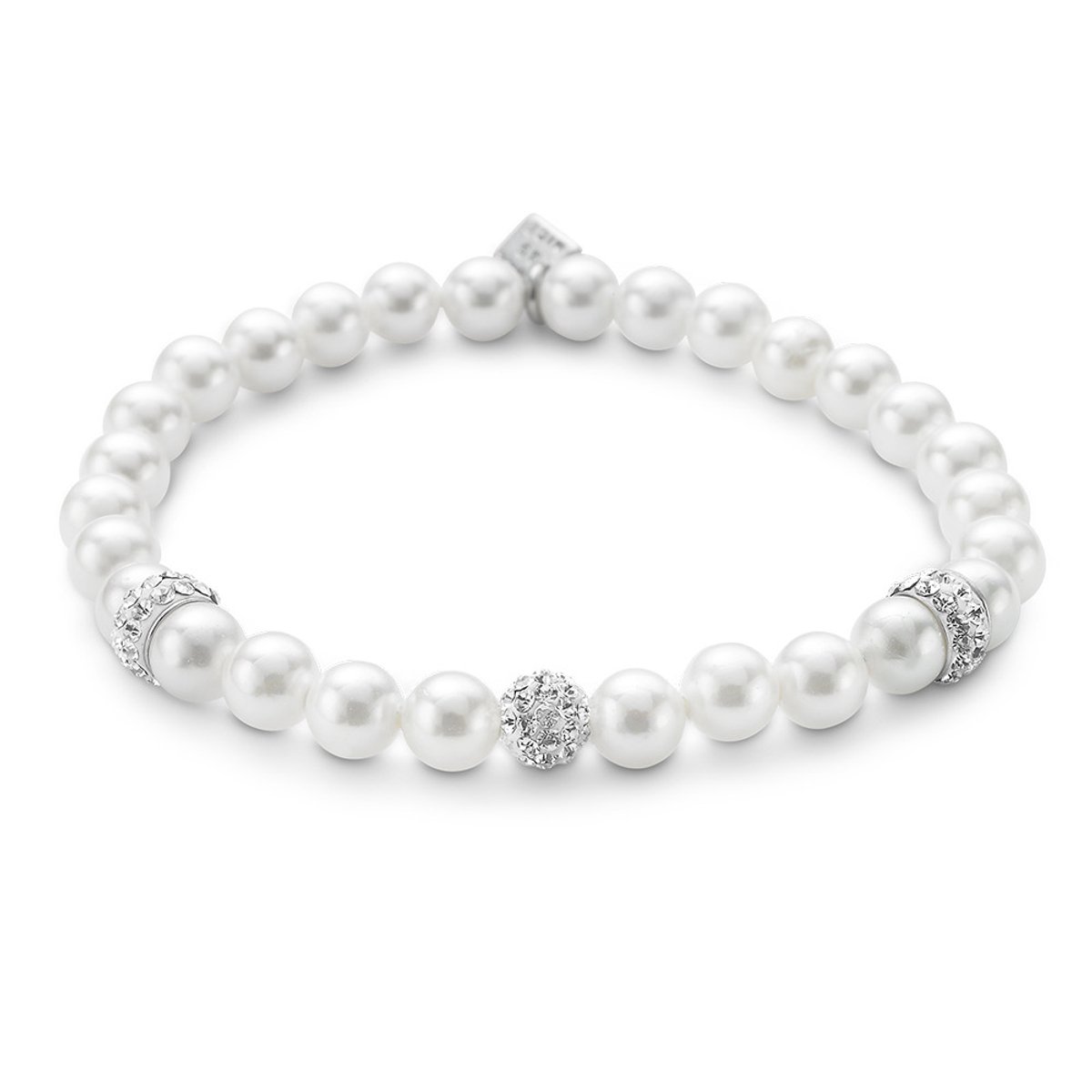 Twice As Nice Armband in zilver, parels en kristallen Adjustable