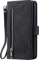 Samsung Galaxy S21 Ultra Hoesje - Mobigear - Zipper Serie - Kunstlederen Bookcase - Zwart - Hoesje Geschikt Voor Samsung Galaxy S21 Ultra