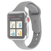 Voor Apple Watch 5 & 4 44 mm / 3 & 2 & 1 42 mm dunne siliconen dubbele gesp vervangende polsband (wolkgrijs)