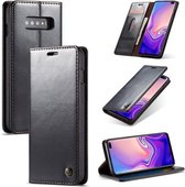 CaseMe-003 PU + PC Business Style Crazy Horse Texture Horizontale Flip Leather Case voor Galaxy S10, met houder & kaartsleuven & portemonnee (zwart)