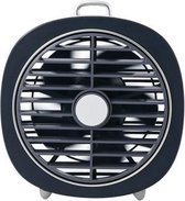 Retro USB Opladen Nachtlampje Kleine ventilator Kantoor Mute Desktop Draaibare windkap (Navy)