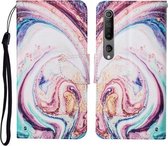 Voor Xiaomi Mi 10 Gekleurde Tekening Patroon Horizontale Flip Leren Case met Houder & Kaartsleuven & Portemonnee & Lanyard (Whirlpool Marmer)