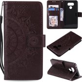 Voor LG G6 Totem Bloem Reliëf Horizontale Flip TPU + PU lederen tas met houder & kaartsleuven & portemonnee (bruin)