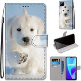 Voor OPPO Realme C15 / C12 / C25 / 7i (Wereldwijd) / Narzo 20 / 30A Gekleurde tekening Cross Texture Horizontale flip PU lederen tas met houder & kaartsleuven & portemonnee & lanyard (Snow Pu