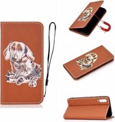 Voor Galaxy A70 3D schilderij horizontale flip lederen tas met houder & kaartsleuf & portemonnee & lanyard (hond)