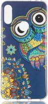 Blue Owl Pattern Noctilucent TPU Soft Case voor Geschikt voor Xiaomi Redmi Note 7