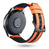 22 mm voor Huawei Watch GT2e / GT2 46 mm siliconen leer + koolstofvezel band (oranje)