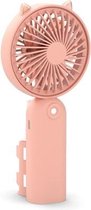 6022 Cartoon Spray Mini Ultrastille USB-student Handheld draagbare bevochtigende en hydraterende ventilator (Cat-Cherry Blossom Pink)