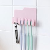 2 STUKS Multifunctionele Muur Opknoping Stickers Tandenborstelhouder Woonkamer Paraplu Stickers Muur Oplaadrek Scheerrek (Roze)