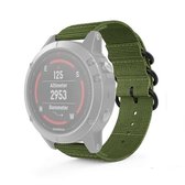 Voor Garmin Fenix 5 22 mm nylon horlogeband met drie ringen (legergroen)