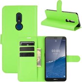 Voor Nokia C3 Litchi Texture Horizontale Flip Leren Case met Houder & Kaartsleuven & Portemonnee (Groen)