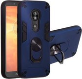 Voor Motorola E5 Play / E5 (Amerikaanse versie) 2 in 1 Armor Series PC + TPU beschermhoes met ringhouder (koningsblauw)