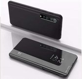 Voor Xiaomi Mi 10 Ultra vergulde spiegel horizontale flip lederen tas met houder (zwart)