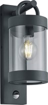 LED Tuinverlichting met Bewegingssensor - Wandlamp Buitenlamp - Torna Semby - E27 Fitting - Rond - Mat Antraciet - Aluminium