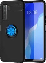 Voor Huawei Nova 7 SE metalen ringhouder 360 graden roterende TPU-hoes (zwart + blauw)