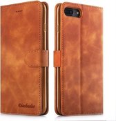 Voor iPhone 7 Plus / 8 Plus Diaobaolee Pure Fresh Texture Horizontale Flip Leather Case, met houder & kaartsleuf & portemonnee & fotolijst (geel)
