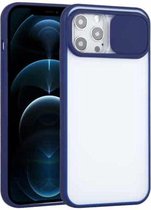 Sliding Camera Cover Design TPU beschermhoes voor iPhone 12 Pro Max (saffierblauw)