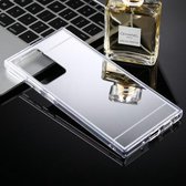 Voor Samsung Galaxy Note20 Ultra TPU + Acryl Luxe Plating Spiegel Telefoon Case Cover (Zilver)