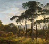 Italiaans landschap met parasoldennen, Hendrik Voogd - Fotobehang (in banen) - 250 x 260 cm