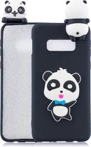 Voor Galaxy S10e 3D Cartoon Pattern Shockproof TPU beschermhoes (Blue Bow Panda)