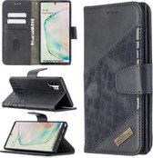 Voor Samsung Galaxy Note 10 Plus Bijpassende Kleur Krokodil Textuur Horizontale Flip PU Lederen Case met Portemonnee & Houder & Kaartsleuven (Zwart)