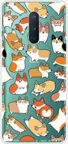 Voor OnePlus 8 schokbestendig geverfd transparant TPU beschermhoes (Corgi)