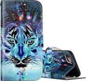 Voor iPhone SE 2020 & 8 & 7 Reliëf Wolf Patroon Olifant Patroon Horizontale Flip Leren Case met Houder & Kaartsleuven & Portemonnee & Fotolijst