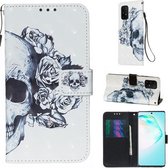 Voor Galaxy A91 3D Schilderen Horizontale Flip Leren Case met Houder & Kaartsleuf & Portemonnee & Lanyard (Schedel)