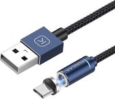 KUULAA KL-O21 micro-USB ronde kop snelladende magnetische oplaadgegevenskabel, lengte: 1m (blauw)