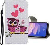 Voor Vivo Y50 / Y30 Gekleurd tekeningpatroon Horizontaal leren flip-hoesje met houder & kaartsleuven & portemonnee (kattenfamilie)