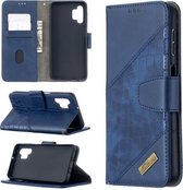 Voor Samsung Galaxy A32 5G Bijpassende Kleur Krokodil Textuur Horizontale Flip PU Lederen Case met Portemonnee & Houder & Kaartsleuven (Blauw)