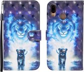 Voor Huawei P20 lite 3D Geschilderd Patroon Horizontale Flip Leren Case met Houder & Portemonnee & Kaartsleuf & Lanyard (Leeuw)