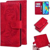 Voor Huawei P30 Tiger Embossing Pattern Horizontale Flip lederen tas met houder & kaartsleuven & portemonnee (rood)