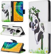 Voor Huawei Mate 30 Pro Gekleurde Tekening Horizontale Leren Flip Case met Houder & Kaartsleuven & Portemonnee (Panda)