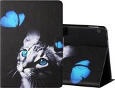 Voor Lenovo Tab M10 X605F X505 Gekleurde Tekening Horizontale Flip Leren Case met Houder & Kaartsleuven & Slaap / Wekfunctie (Vlinder Kat)