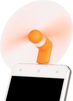 Mode micro-USB-poort miniventilator met twee bladeren, voor Android mobiele telefoon met OTG-functie en micro-USB-poort (oranje)
