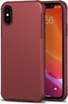 Voor iPhone XS Max Vierhoekige huid voelt schokbestendig TPU + pc-beschermhoes (rood)