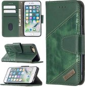 Voor iPhone 8/7 Bijpassende kleur Krokodiltextuur Horizontale flip PU lederen tas met portemonnee & houder & kaartsleuven (groen)