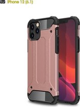 Voor iPhone 12/12 Pro 6.1 inch Magic Armor TPU + pc combinatiehoes (roségoud)
