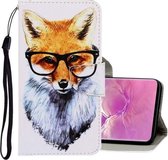 Voor Galaxy S10 Plus 3D Gekleurde Tekening Horizontale Flip PU Leren Case met Houder & Kaartsleuven & Portemonnee (Vos)