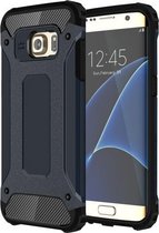 Voor Galaxy S7 Edge / G935 Tough Armor TPU + PC combinatiehoes (donkerblauw)