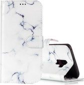 Voor Galaxy S9 + wit marmeren patroon horizontale flip lederen tas met houder en kaartsleuven en portemonnee