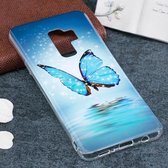 Voor Galaxy S9 + Noctilucent Butterfly Pattern TPU Soft Back Case Beschermhoes
