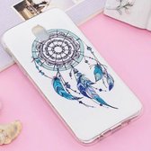Voor Galaxy J7 (2017) (EU-versie) Noctilucent IMD Feather Dream Catcher Pattern Soft TPU Back Case Protector Cover